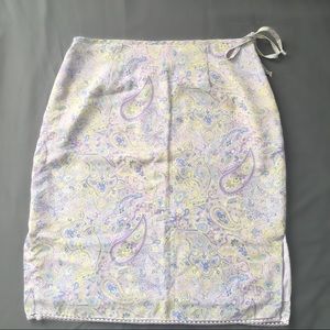 Green and purple Paisley print skirt